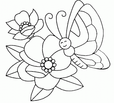 dibujos-flores-mariposa