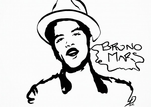 Dibujos de bruno mars para dibujar 