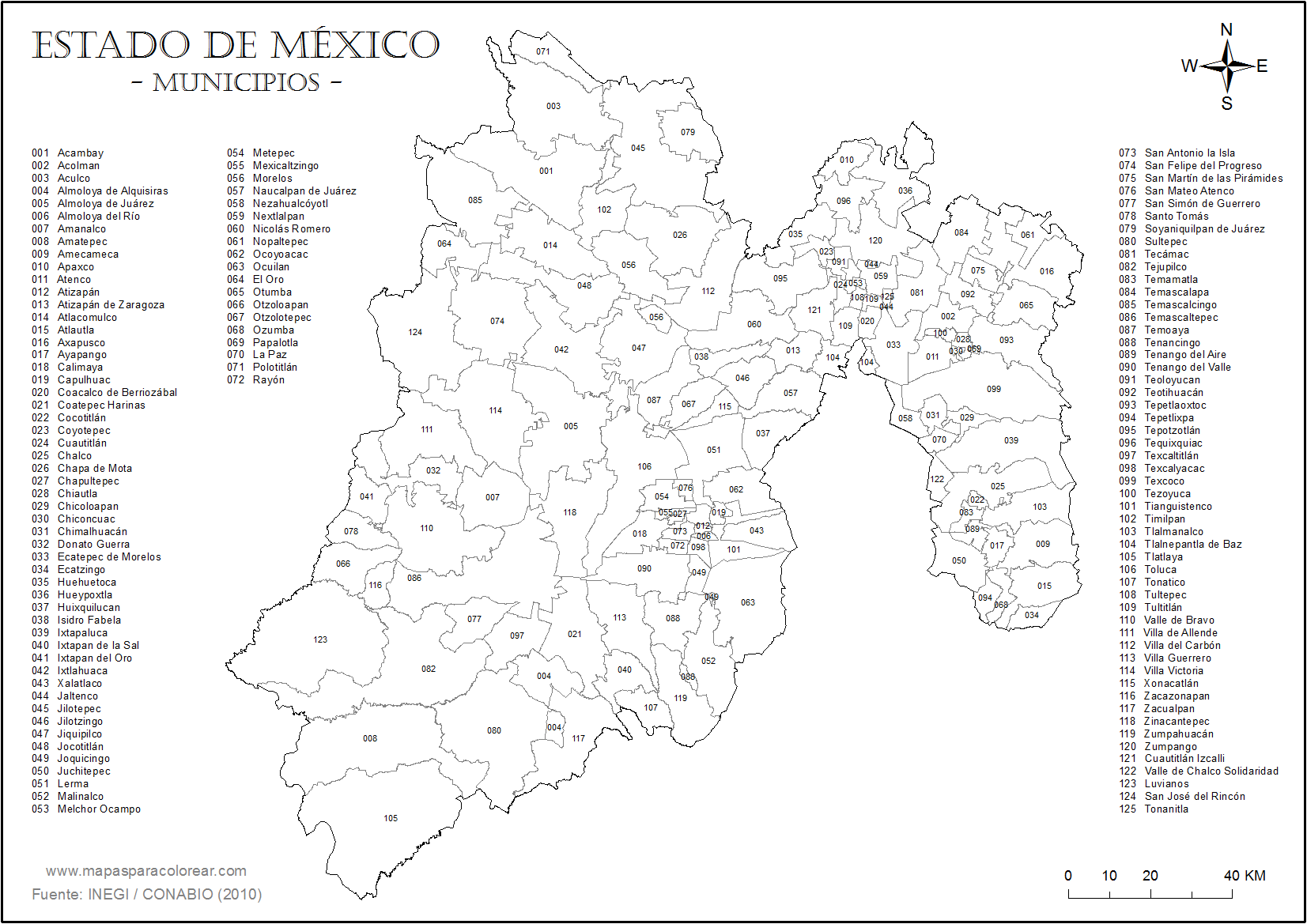 Mapa del estado de mexico