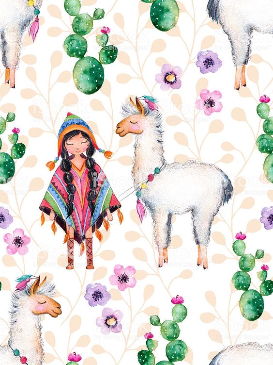 Cute alpacas wallpaper