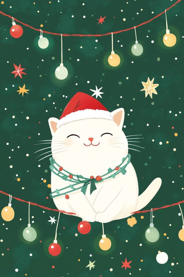 Wallpaper gatitos navideños 
