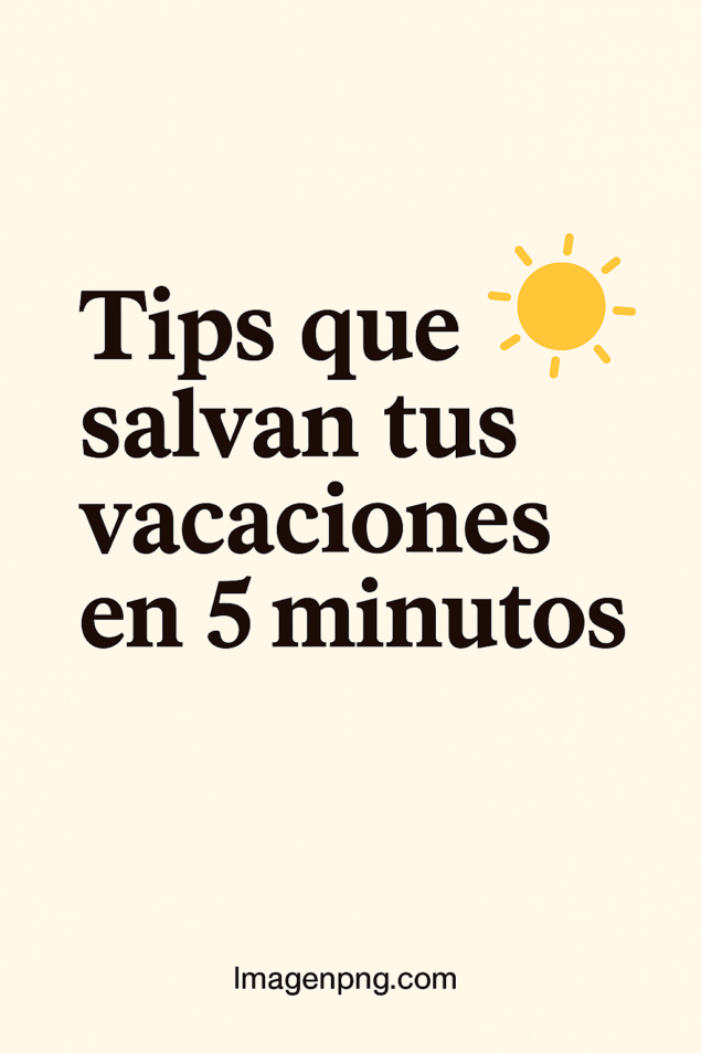 Tips que salvan tus vacaciones en 5 minutos 