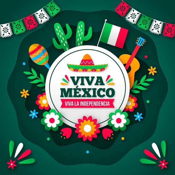 Viva México, fondo verde