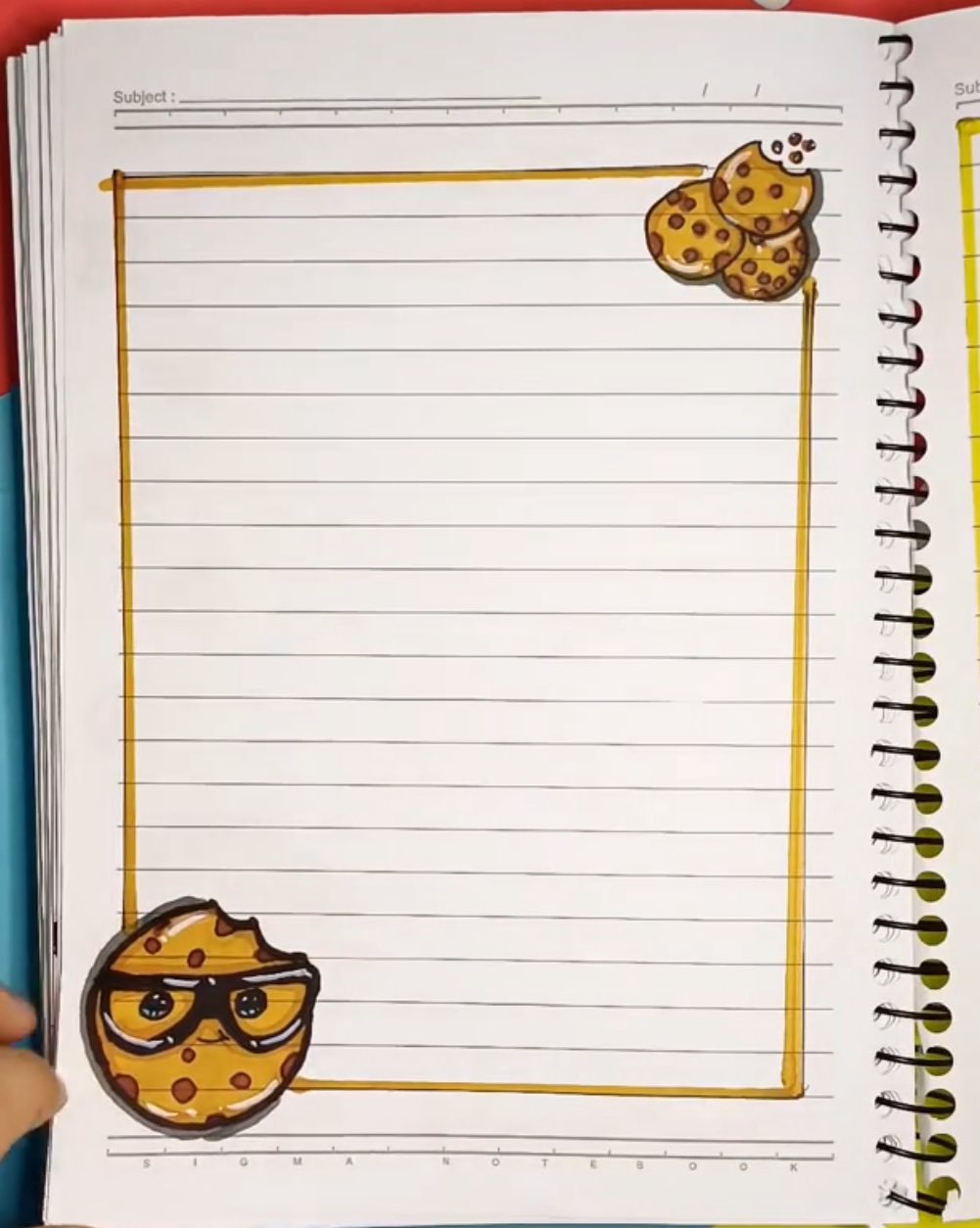 Margen para cuaderno de galleta