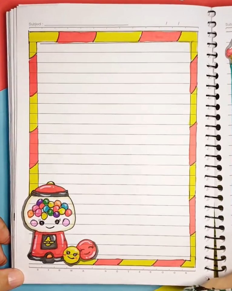 Margen de chicles para cuaderno
