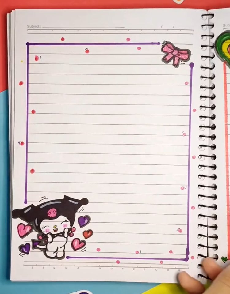 Margen de Kuromi para cuaderno