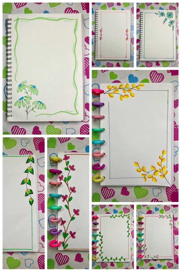 Márgenes coloridos para cuadernos 