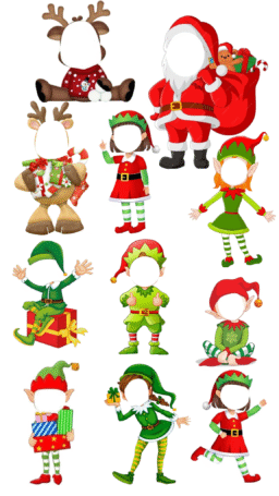 Personajes navideños sin rostro para editar