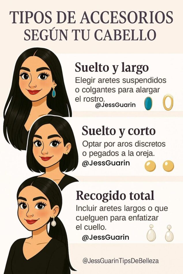 Cómo elegir accesorios según tu peinado y escote de ropa 