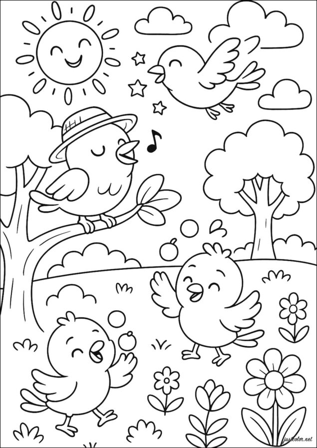 Dibujos de primavera para colorear 