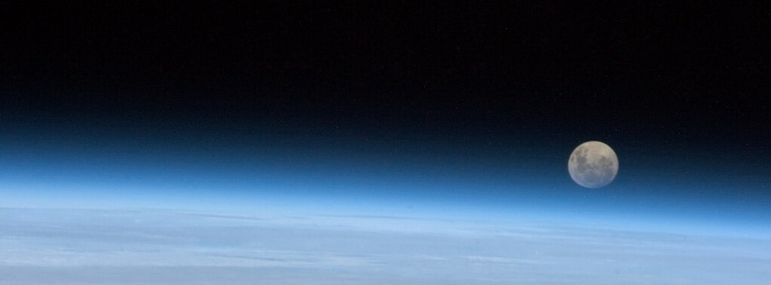 Chris Hadfield Full Moon Rising (From Space) Facebook Cover 