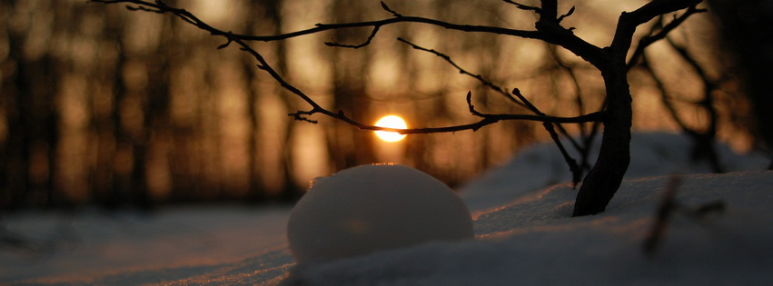 Winter Snow Sun Facebook Cover 