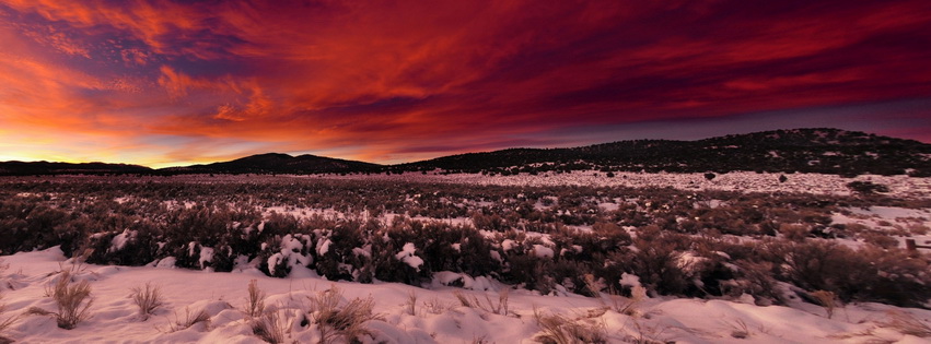 Desert Winter Snow Sky Facebook Cover 