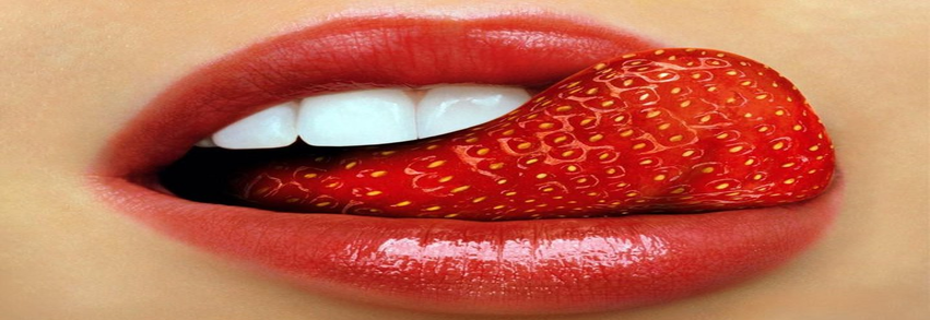 Girl Strawberry Lips Facebook Cover 