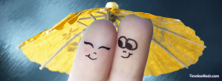 Lovers Under Umbrella Facebook Cover 