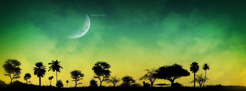 Moon Digital Art Facebook Cover 
