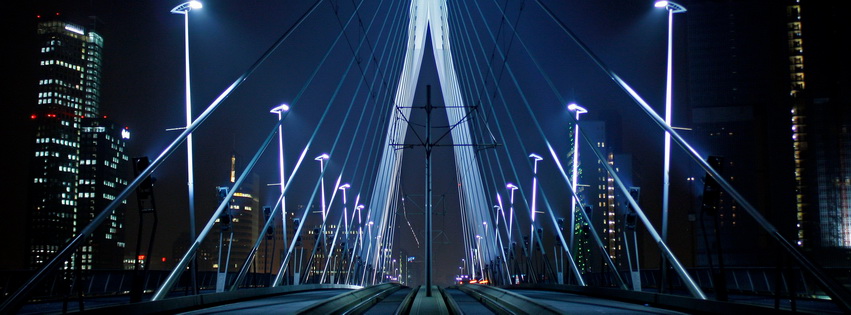 Night Light Rotterdam Holland Facebook Cover 