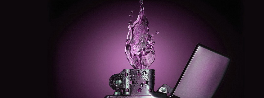 Purple Water Flame Facebook Cover 