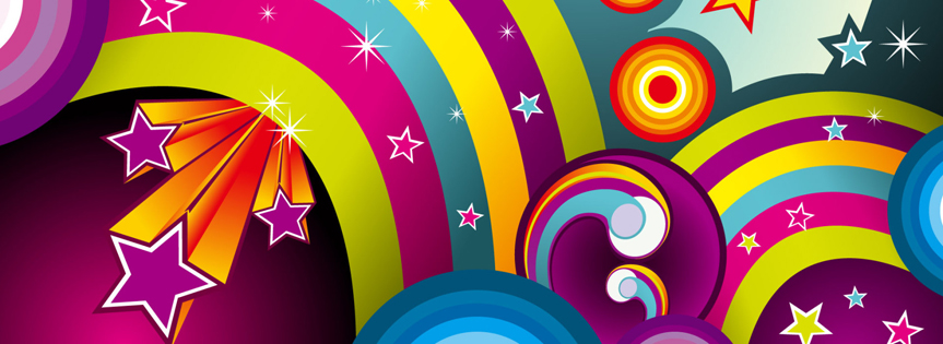 Stars And Rainbow Facebook Cover 