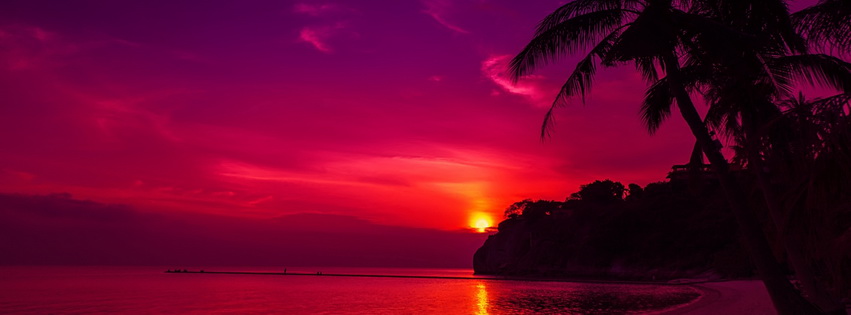 Thailand Beach Sunset Facebook Cover 