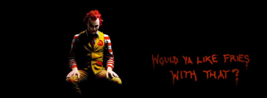 The Joker Ronald Mcdonald Quote Facebook Cover 